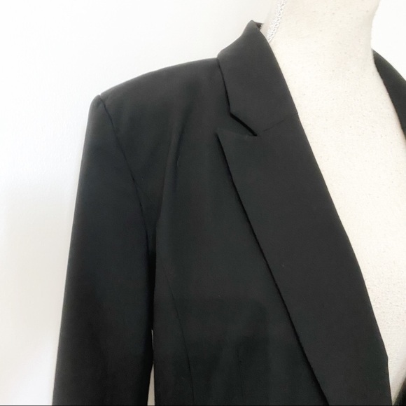 Halogen BLACK NOTCHED LAPEL SINGLE BUTTON BLAZER JACKET - 6 - Picture 4 of 12